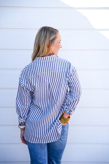 Black Striped Button Down Shirt