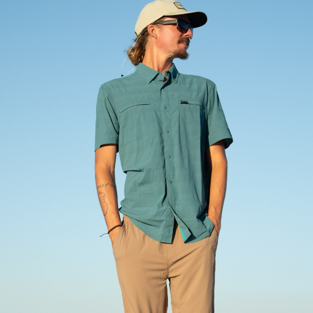 Oysterman S/S Woven Shirt - North Sea Green - Southern Belle Boutique