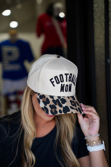 Football Mom Leopard Trucker Hat