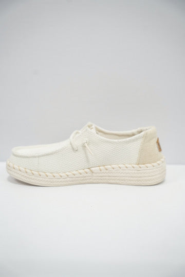 Wendy Espadrille Woven - White - Southern Belle Boutique