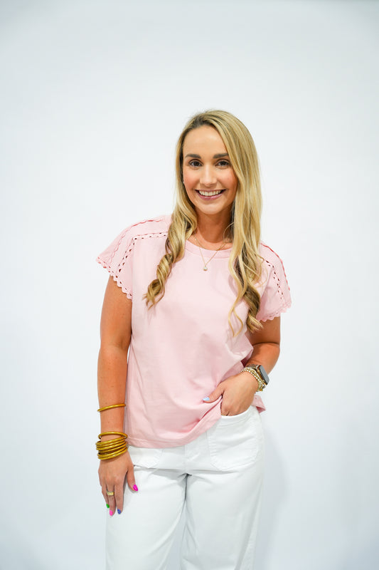 Lavender Ric Rac Detail Top - Southern Belle Boutique