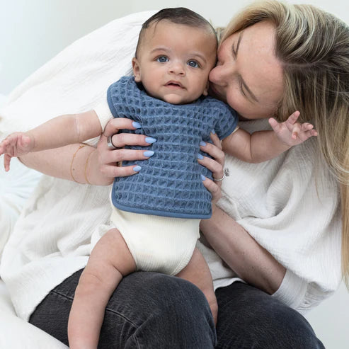 Reversible Bib + Burp Set Rain - Southern Belle Boutique