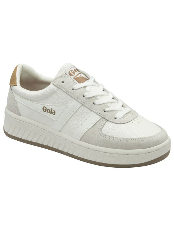 Gola Women's Grandslam 88 Trainer - White/Light Caramel - Southern Belle Boutique