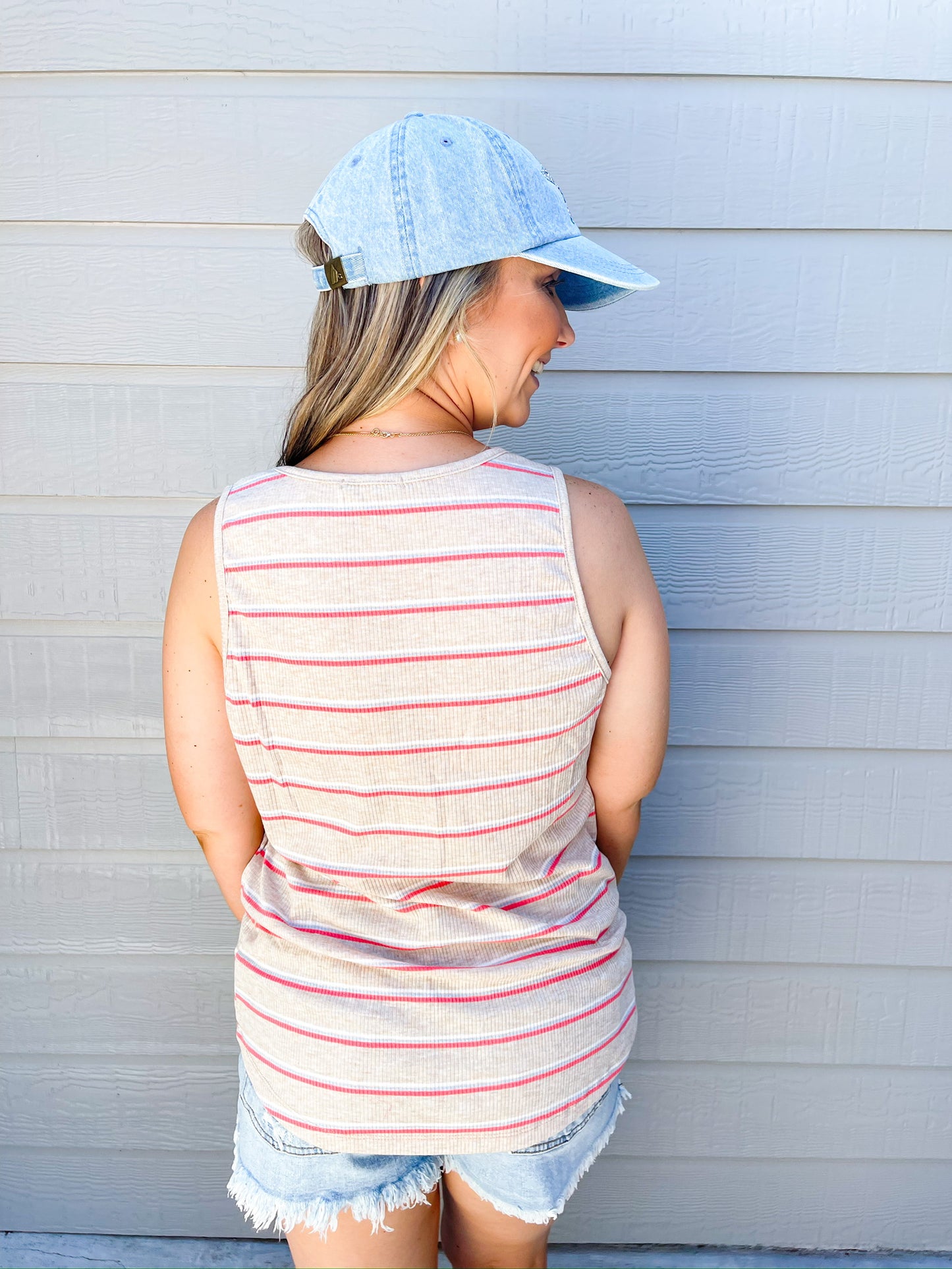 Oatmeal Coral Ribbed Top - Southern Belle Boutique