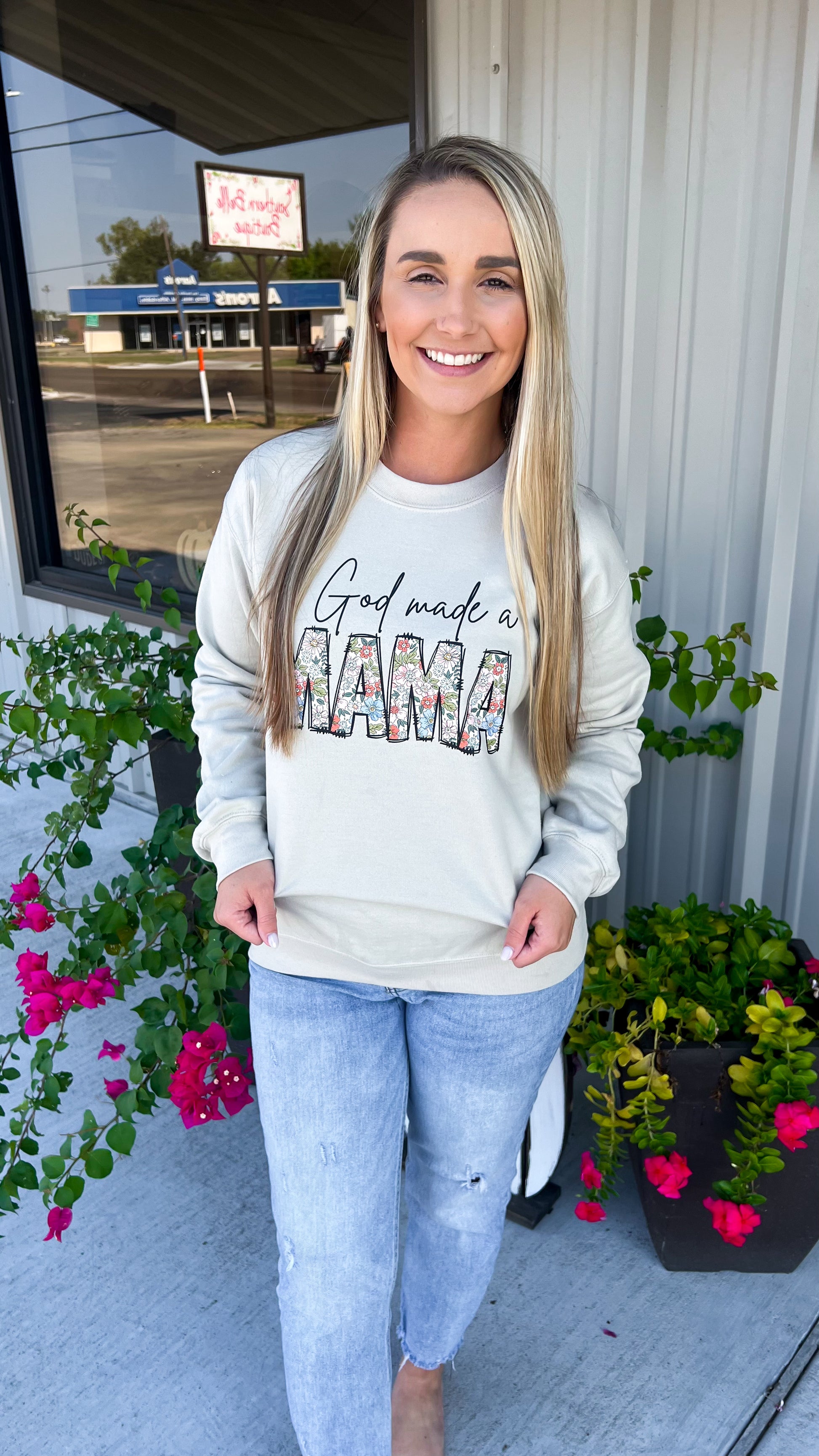 So God Made A Mama Floral Sweatshirt - Southern Belle Boutique