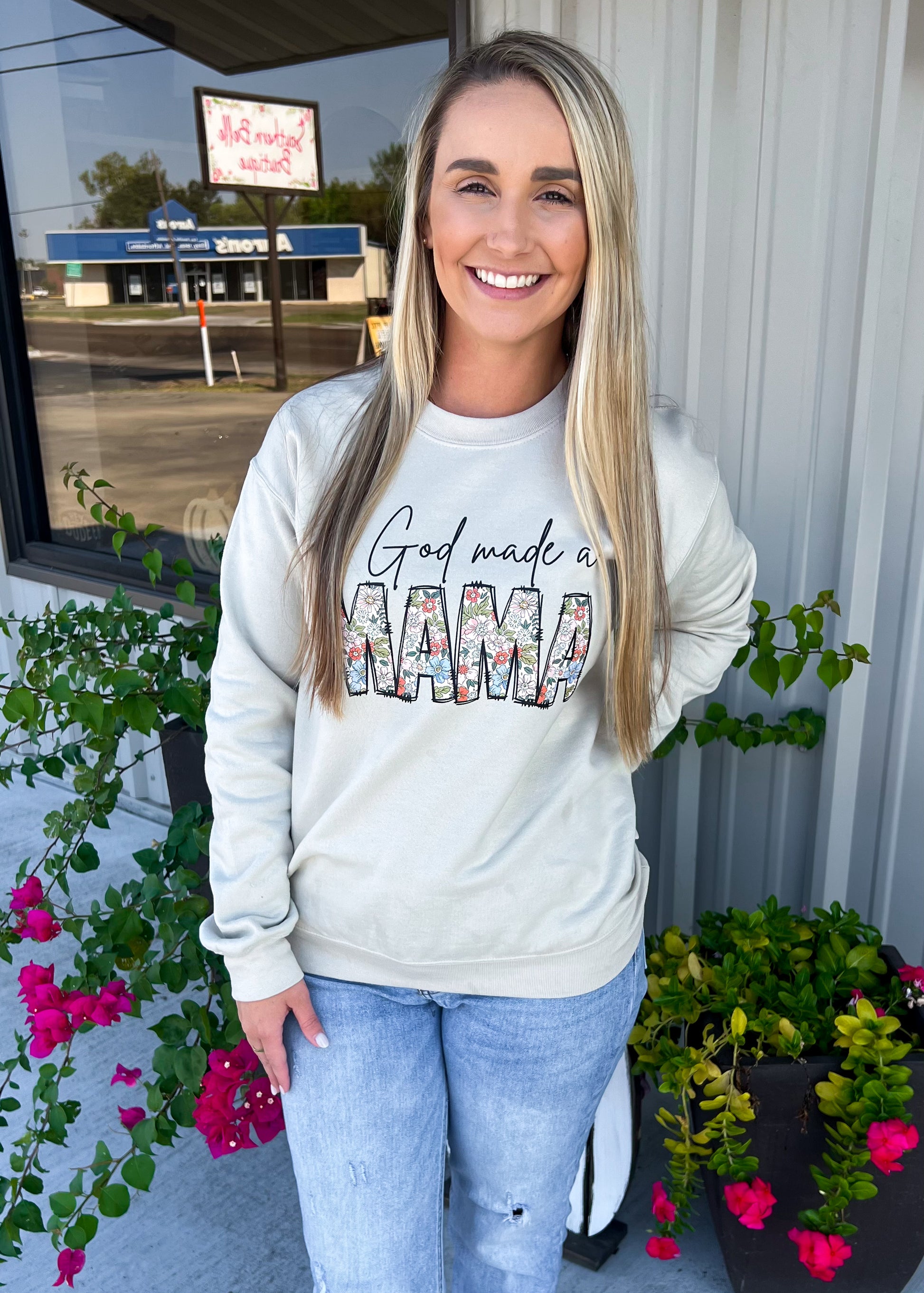 So God Made A Mama Floral Sweatshirt - Southern Belle Boutique