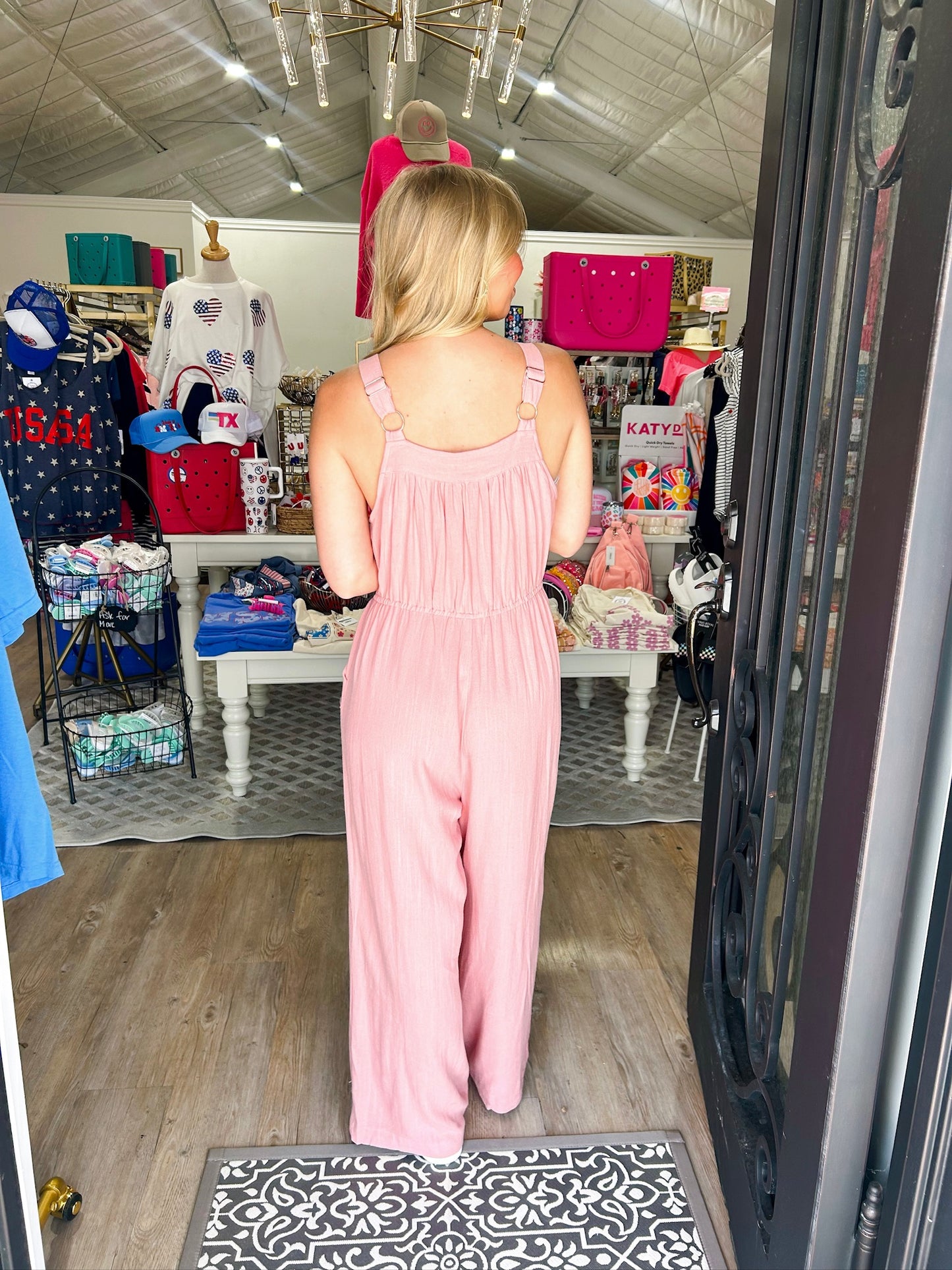 Blush Linen Jumpsuit - Southern Belle Boutique