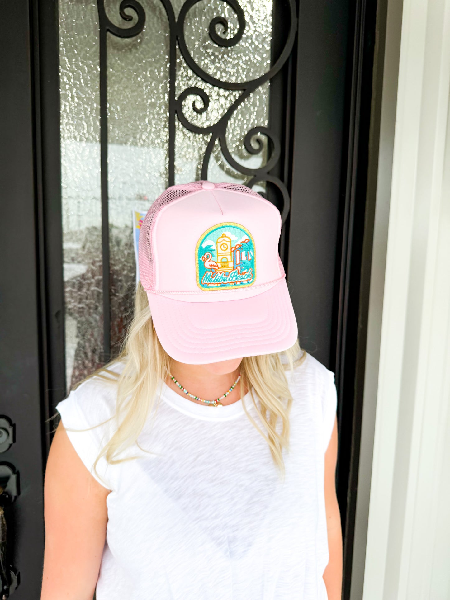 Malibu Beach Glitter Patch Trucker Hat - Southern Belle Boutique