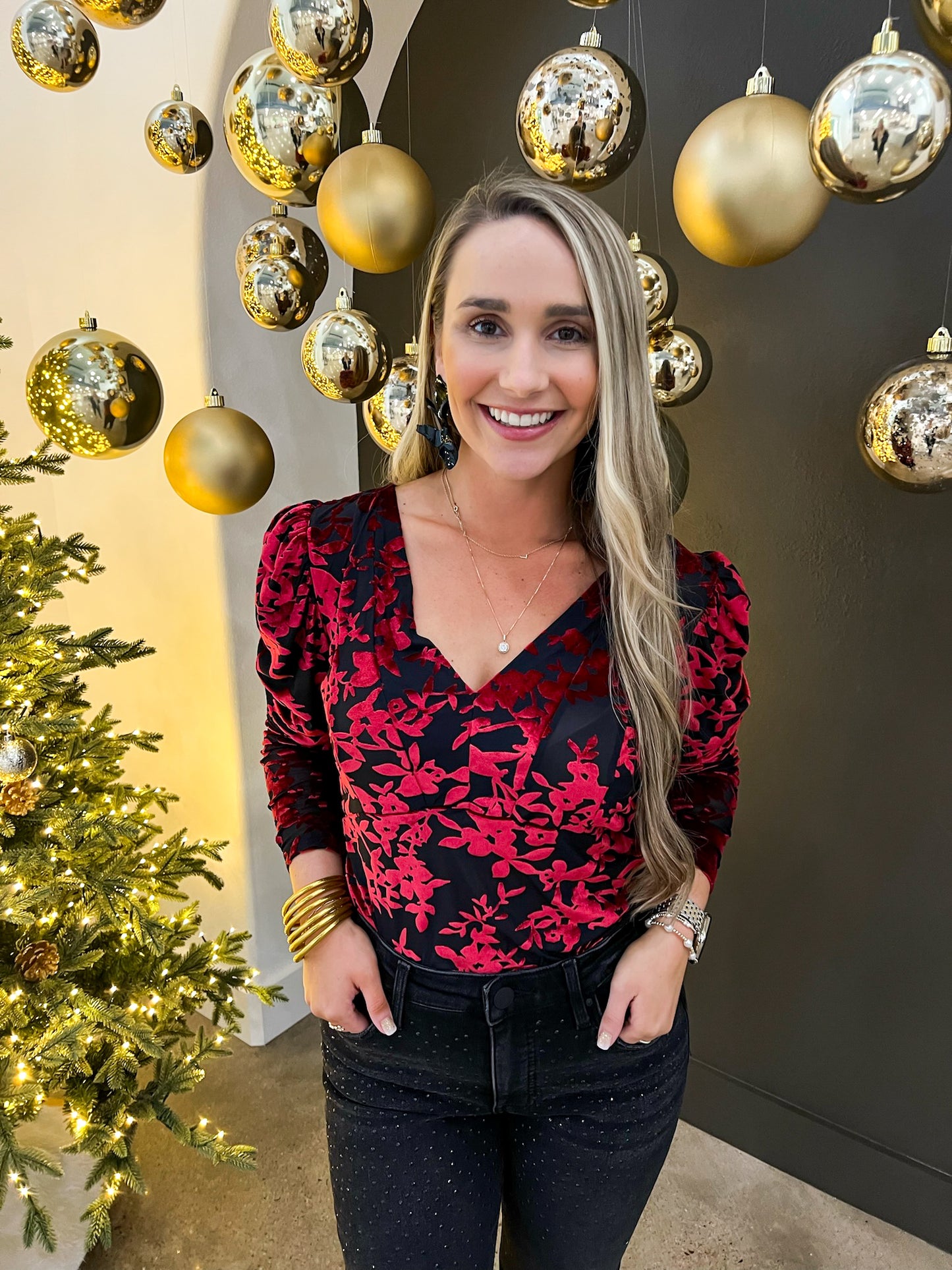 Leanne Mesh Top - Rio Red Burnout - Southern Belle Boutique