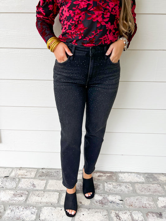 Rachael HR Fab Mom Jean - Black Sprinkles - Southern Belle Boutique