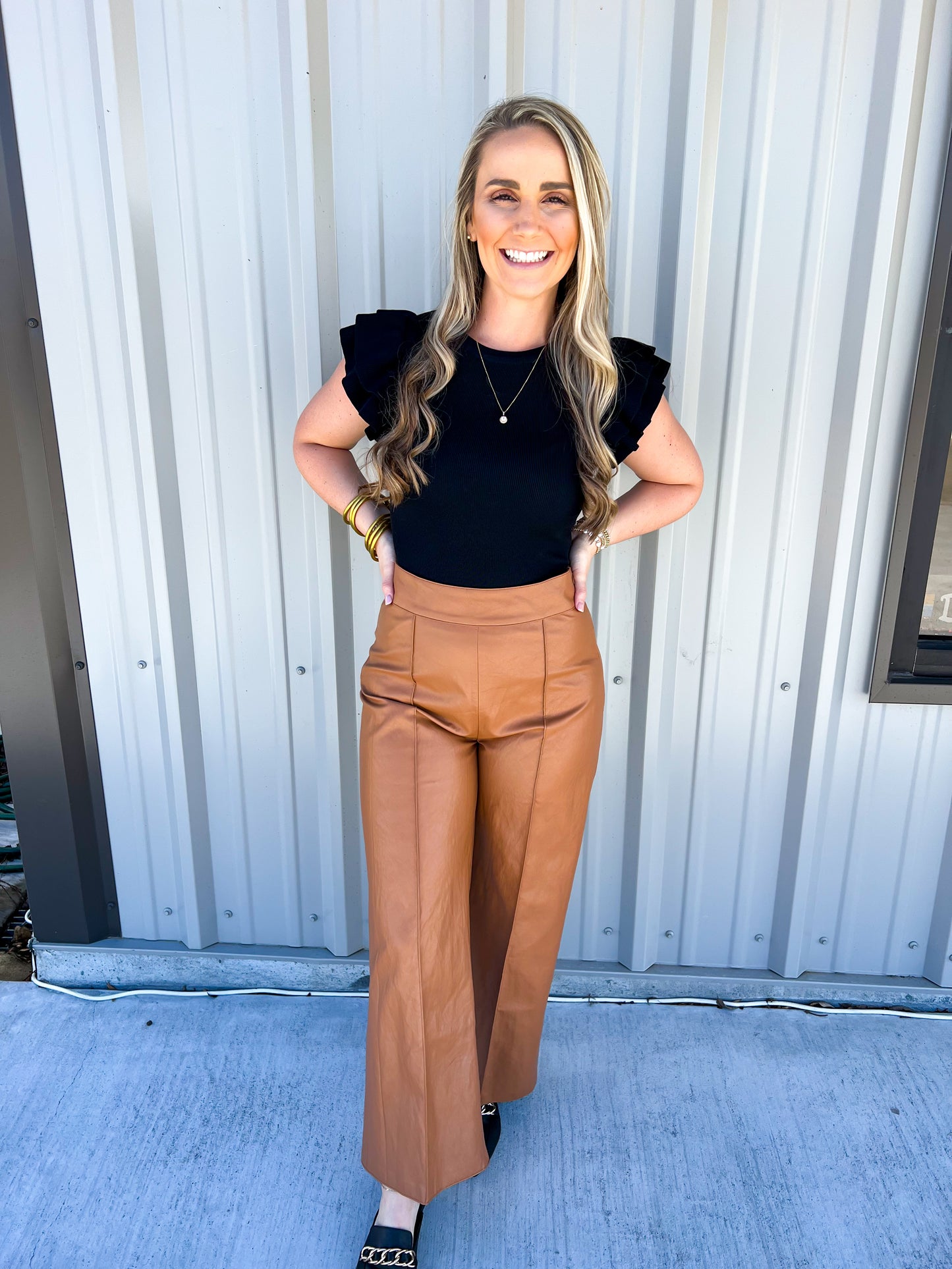 Sparkle Pant - Saddle - Southern Belle Boutique