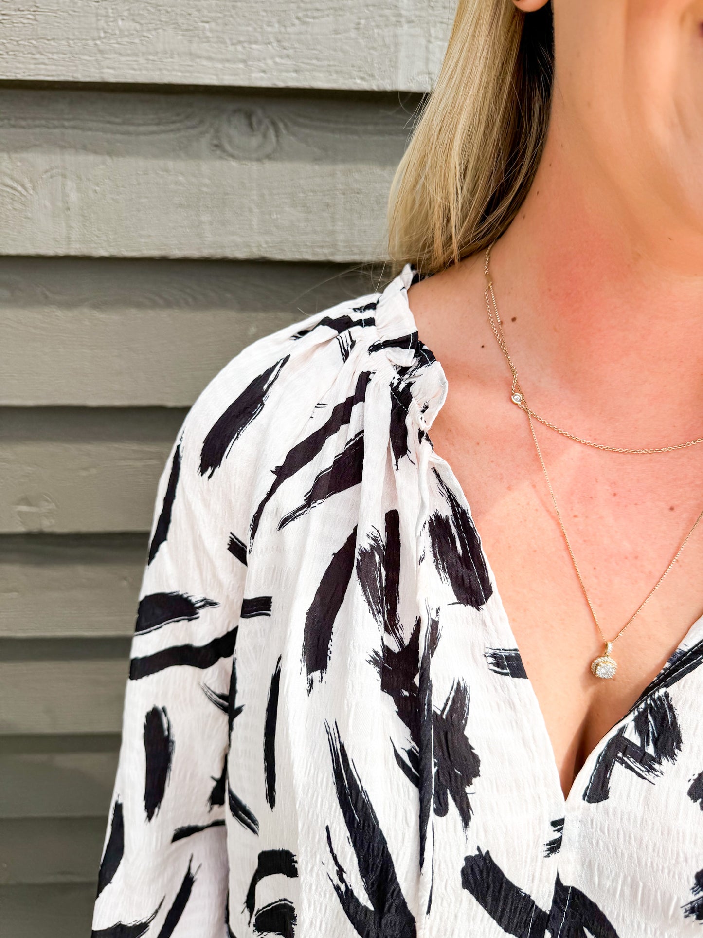 Ivory Black Blouse - Southern Belle Boutique