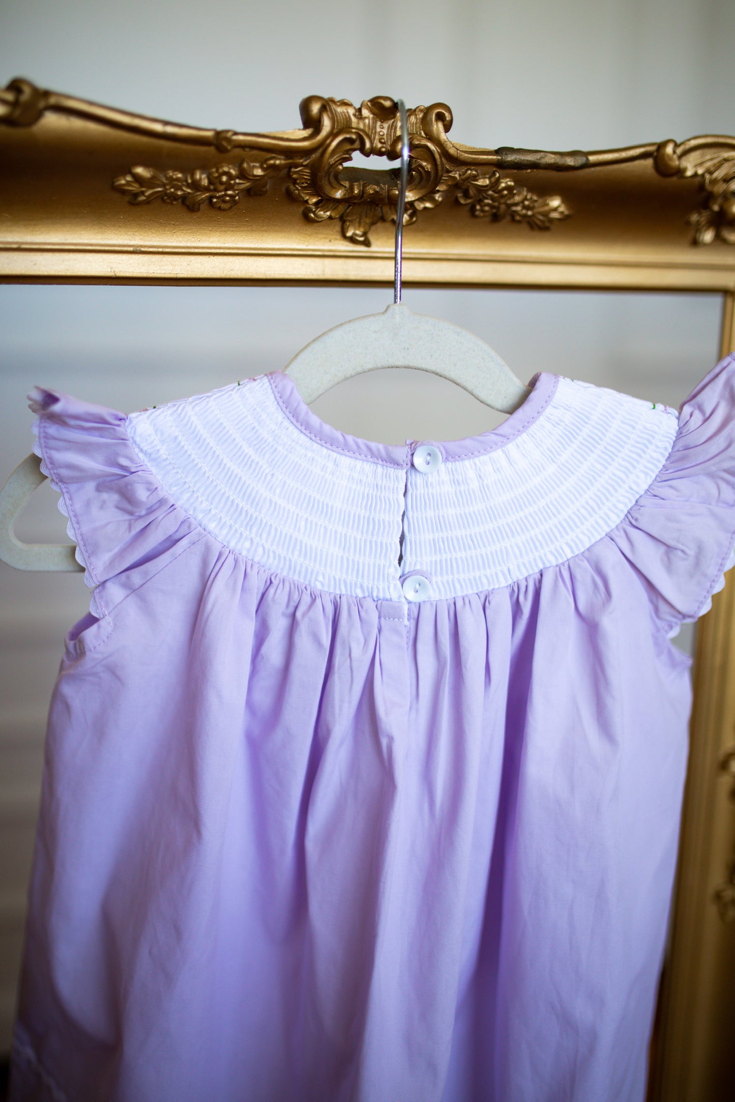 Lt Purple Bunnies Smocked Bishop Dress - Southern Belle Boutique