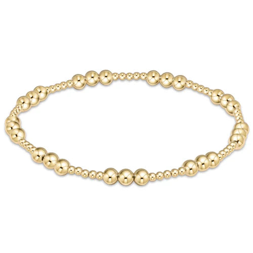 Classic Joy Pattern 4mm Bead Bracelet - Gold - Southern Belle Boutique
