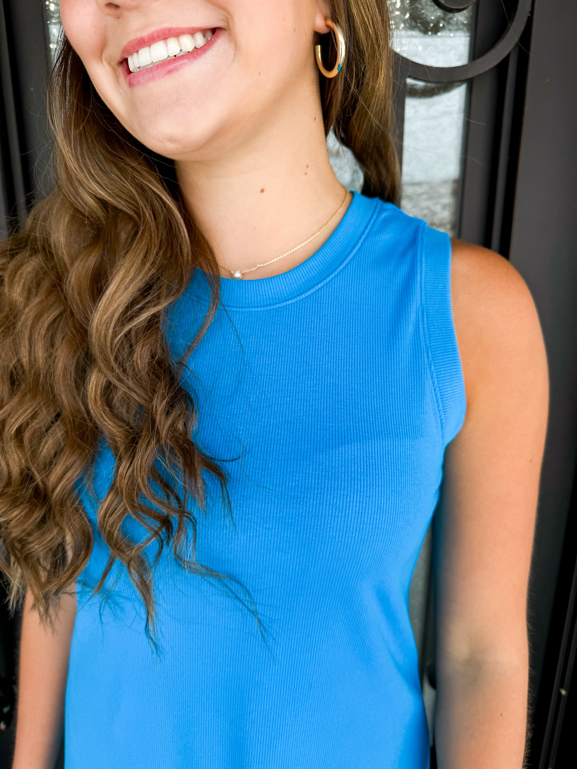 Justine Tank Dress - Horizon Blue - Southern Belle Boutique