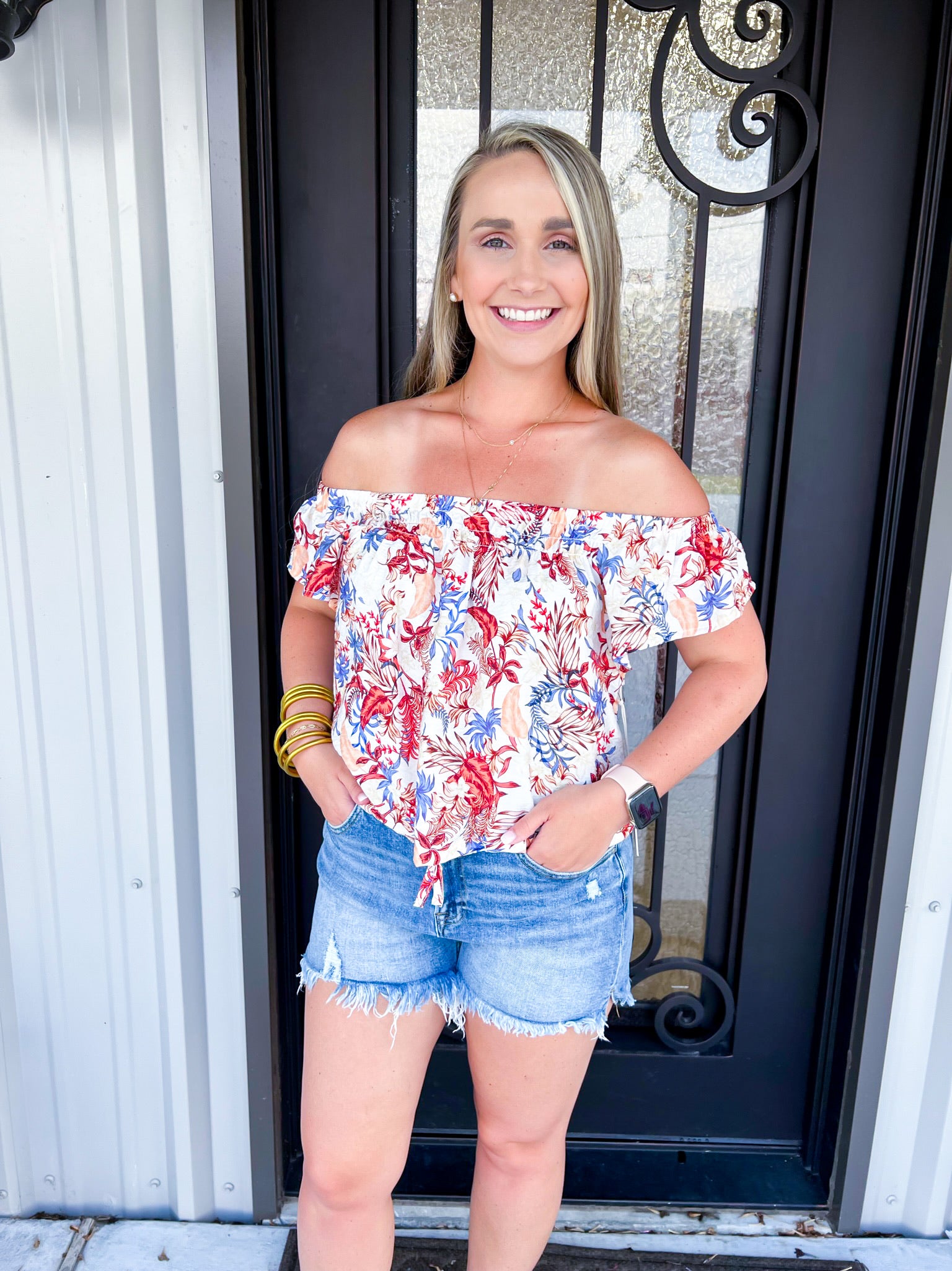 Pippa Smocked Top - Botanica - Southern Belle Boutique
