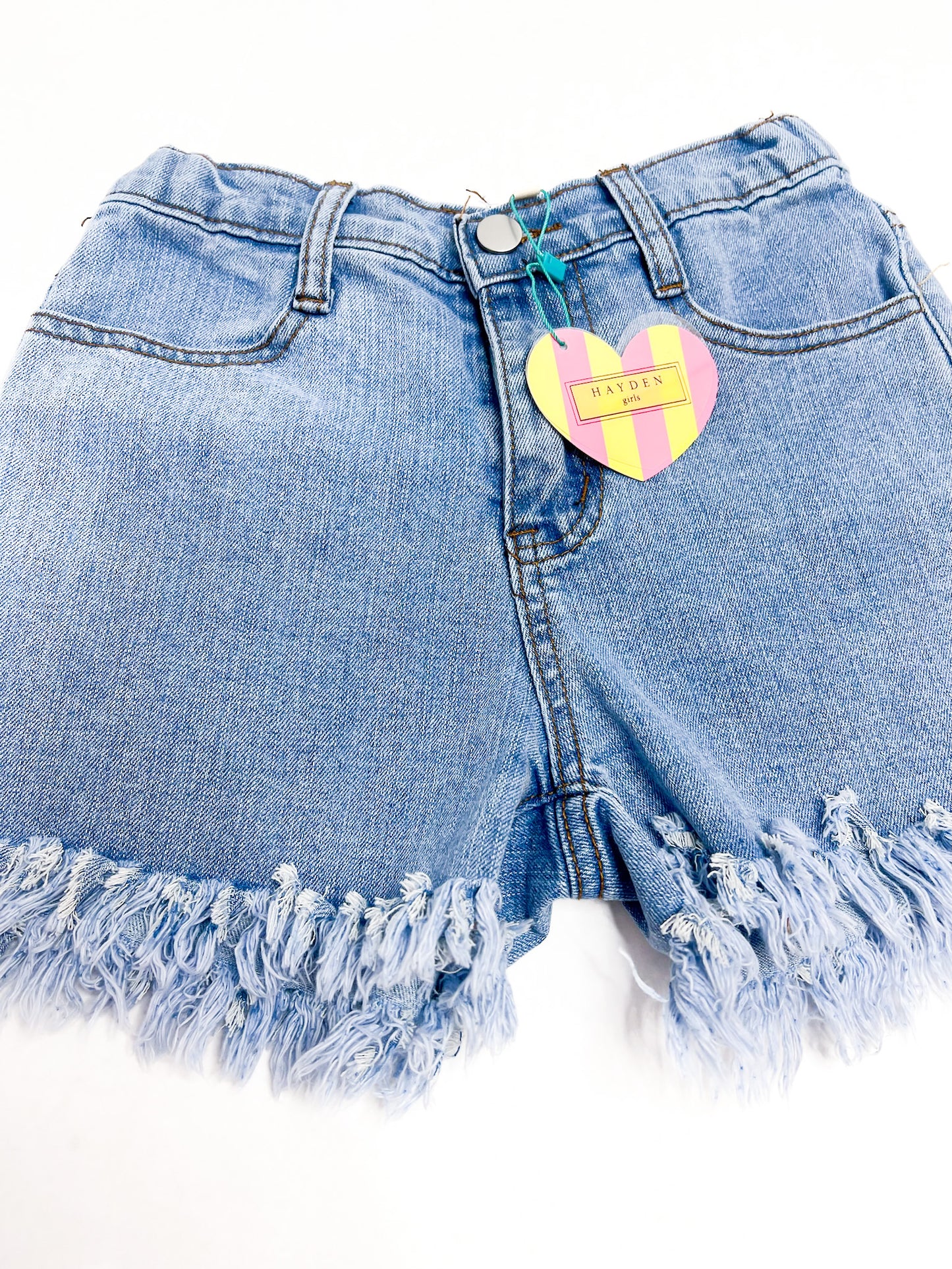 Light Denin Shorts Frey Hem - Southern Belle Boutique