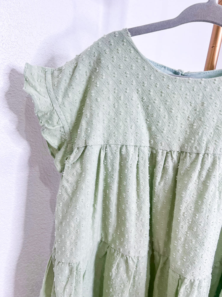 Sage Dot Tiered Dress - Southern Belle Boutique