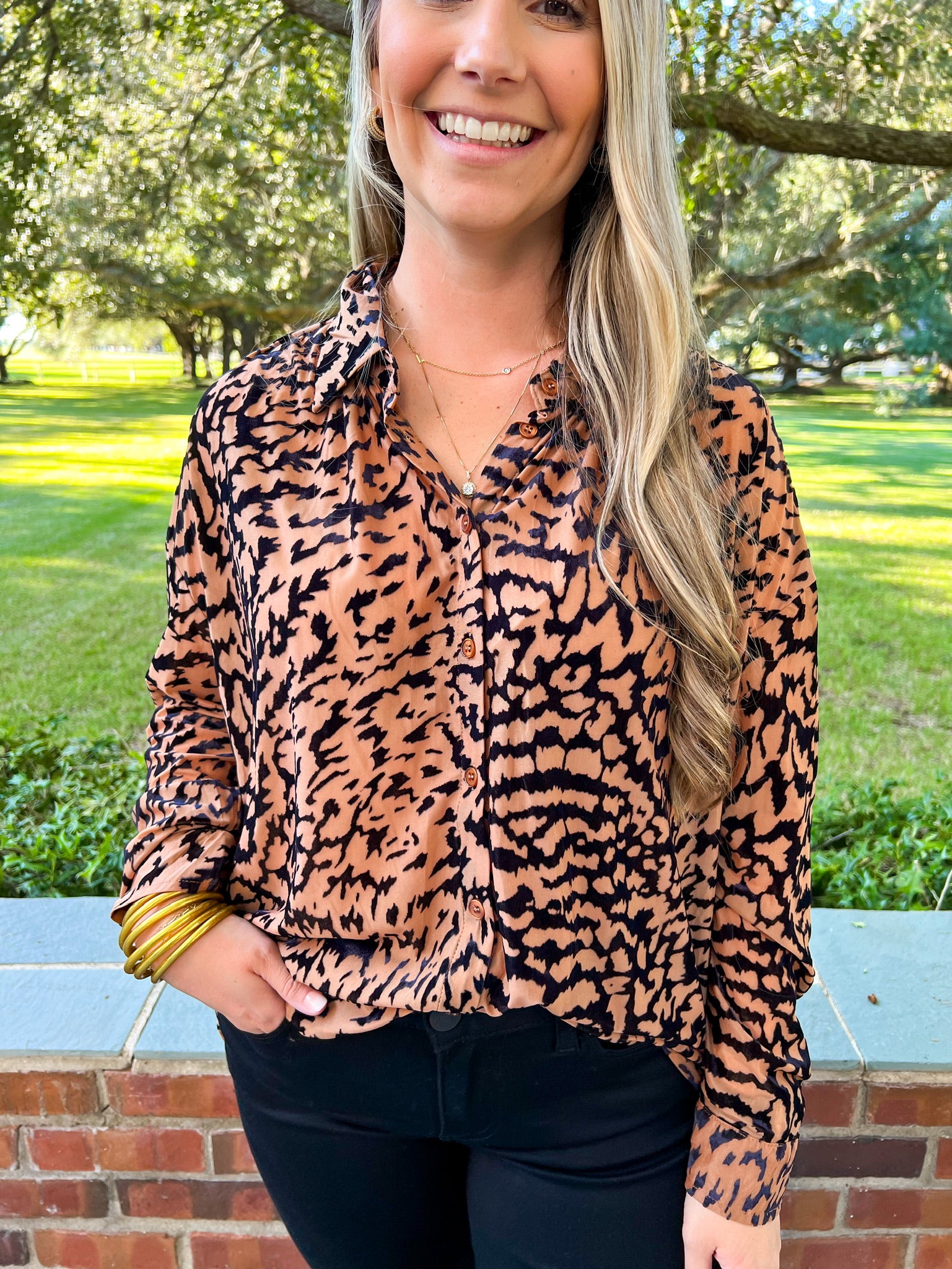 Velvet Leopard Top - Southern Belle Boutique