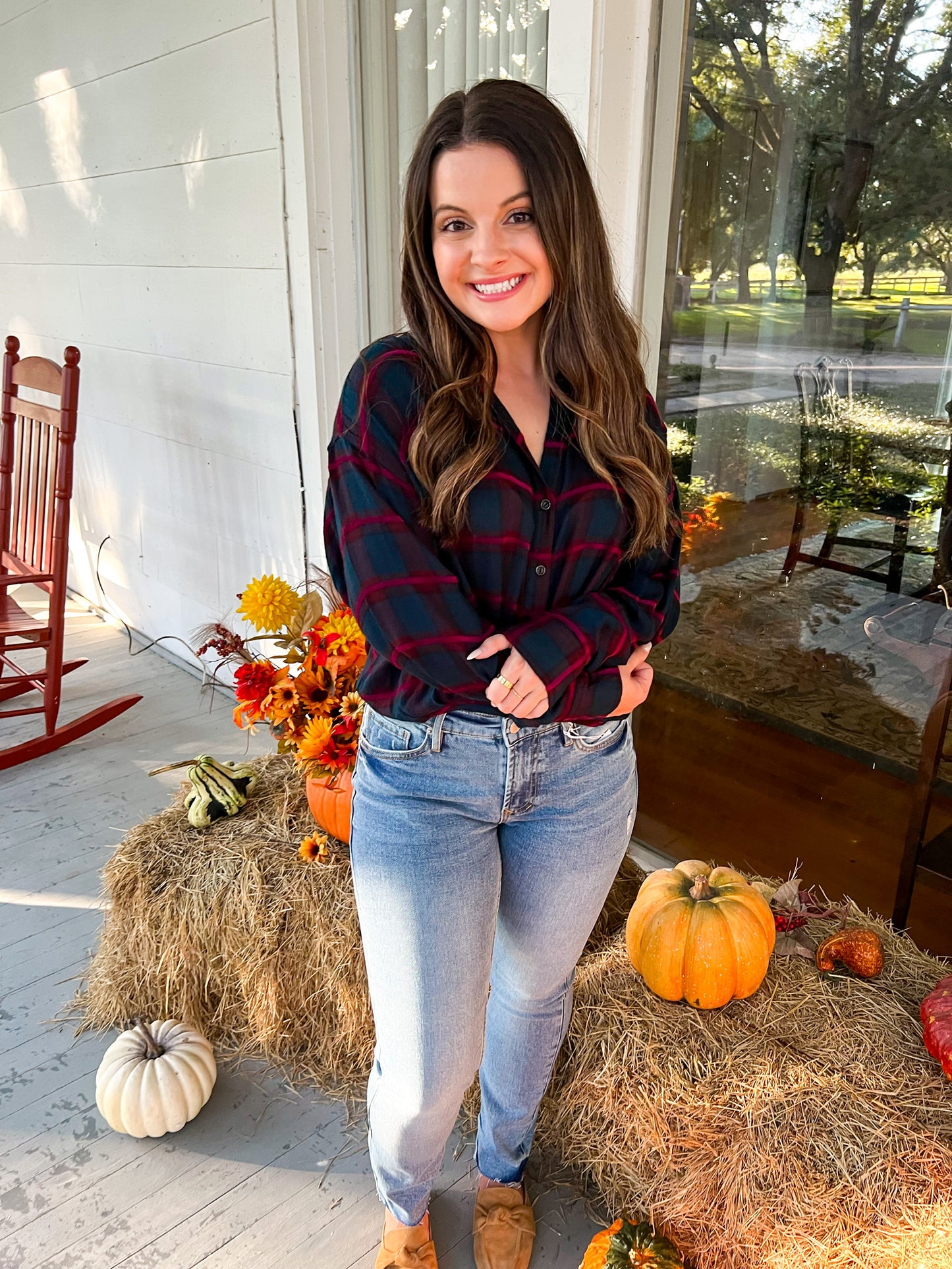 Tessa Crop Flannel Shirt - Southern Belle Boutique