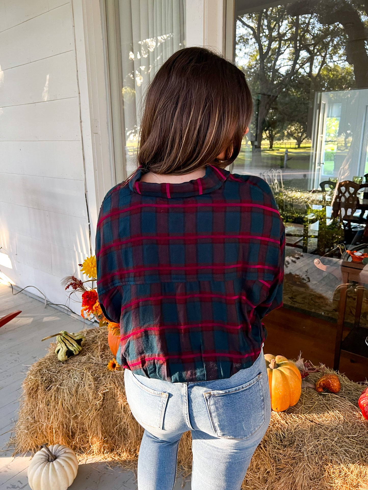 Tessa Crop Flannel Shirt - Southern Belle Boutique