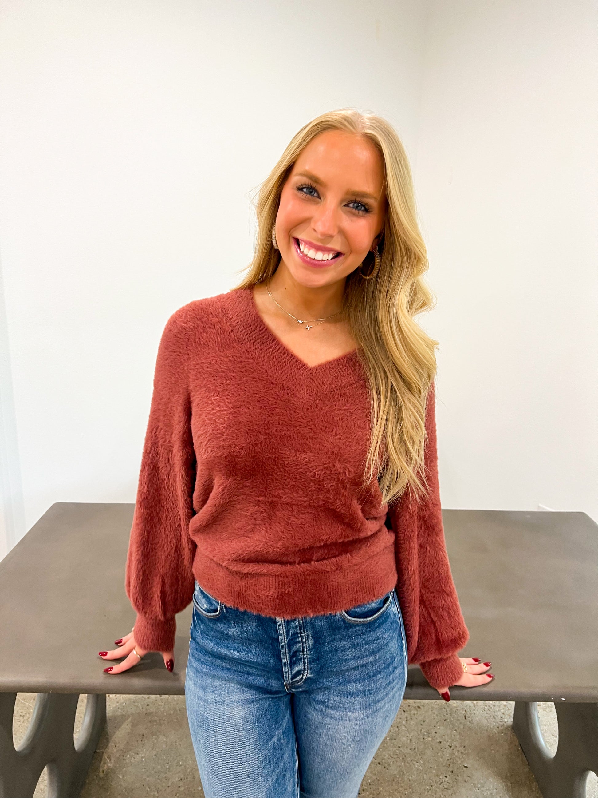 Valli Plush Sweater - Withered Rose - Southern Belle Boutique