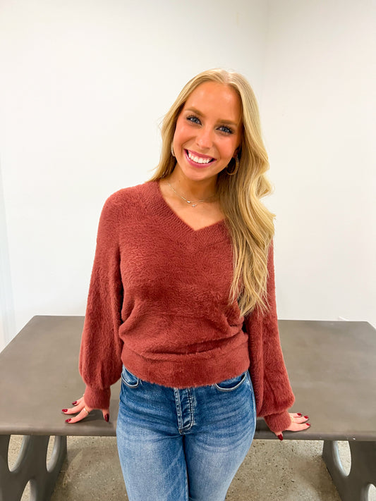 Valli Plush Sweater - Withered Rose - Southern Belle Boutique
