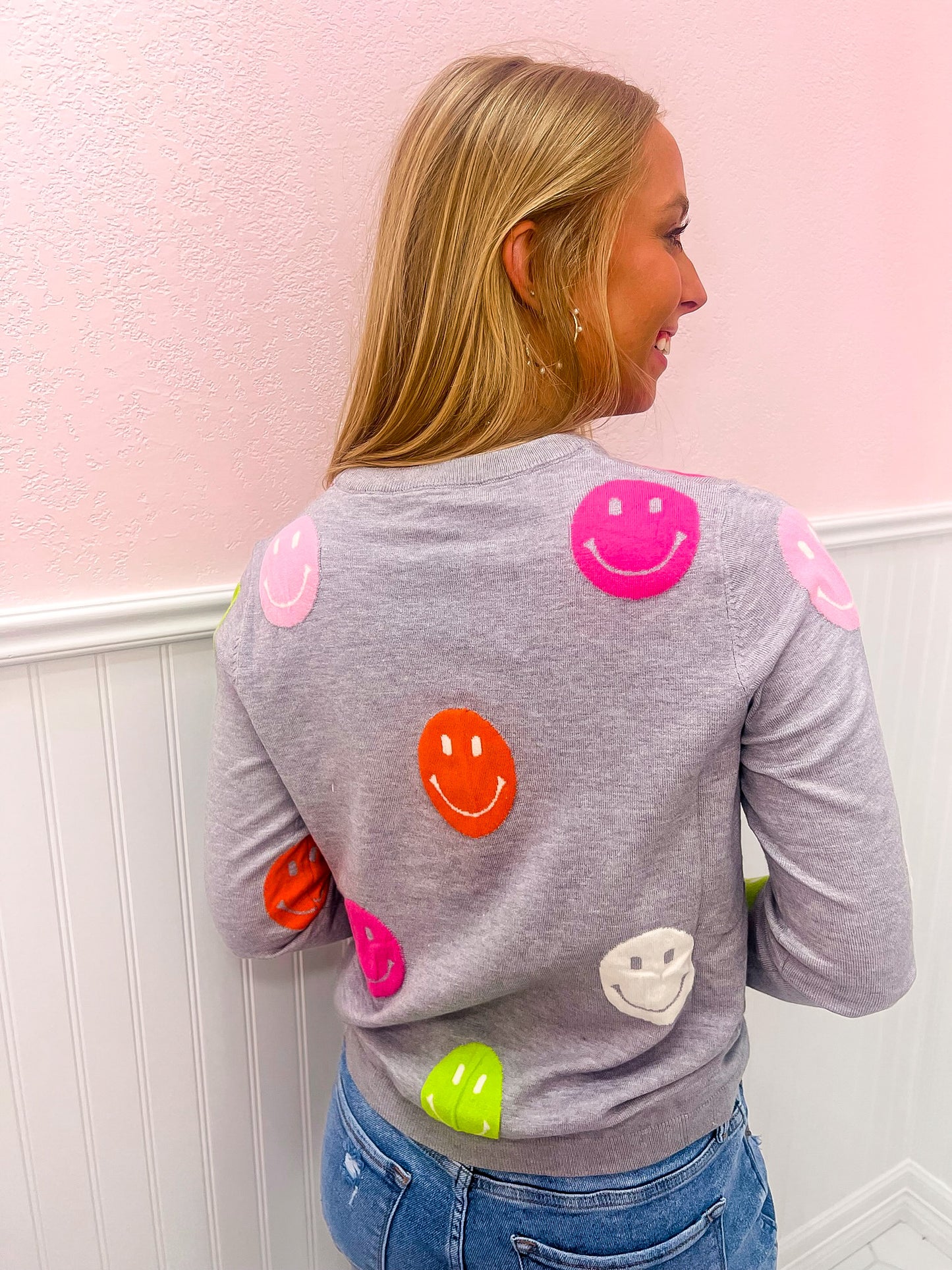 Smiley Polka Dot Sweater - Southern Belle Boutique