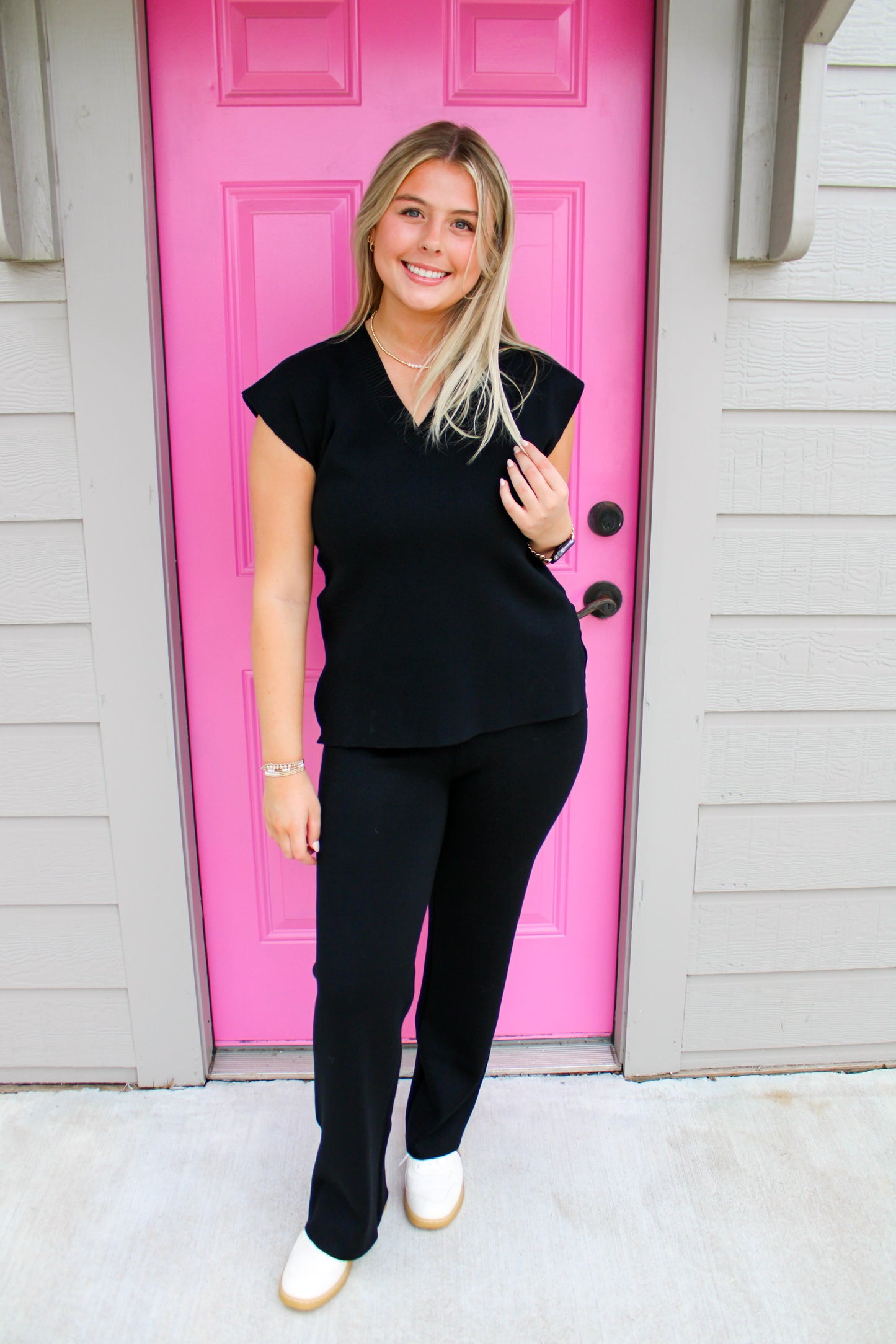 V-Neck Sweater - Black - Southern Belle Boutique