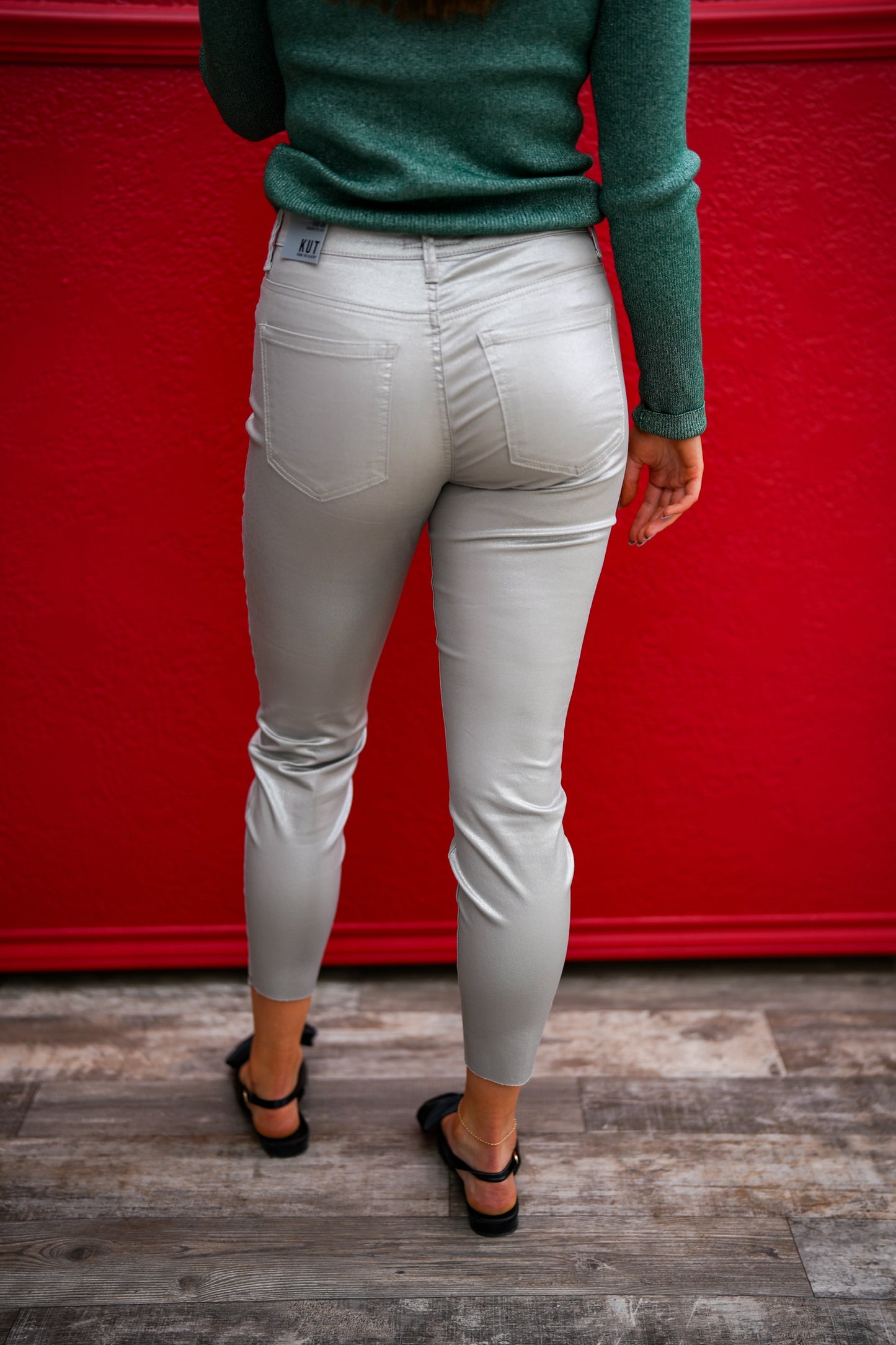 Charlize Coated High Rise Cigarette Leg - Southern Belle Boutique