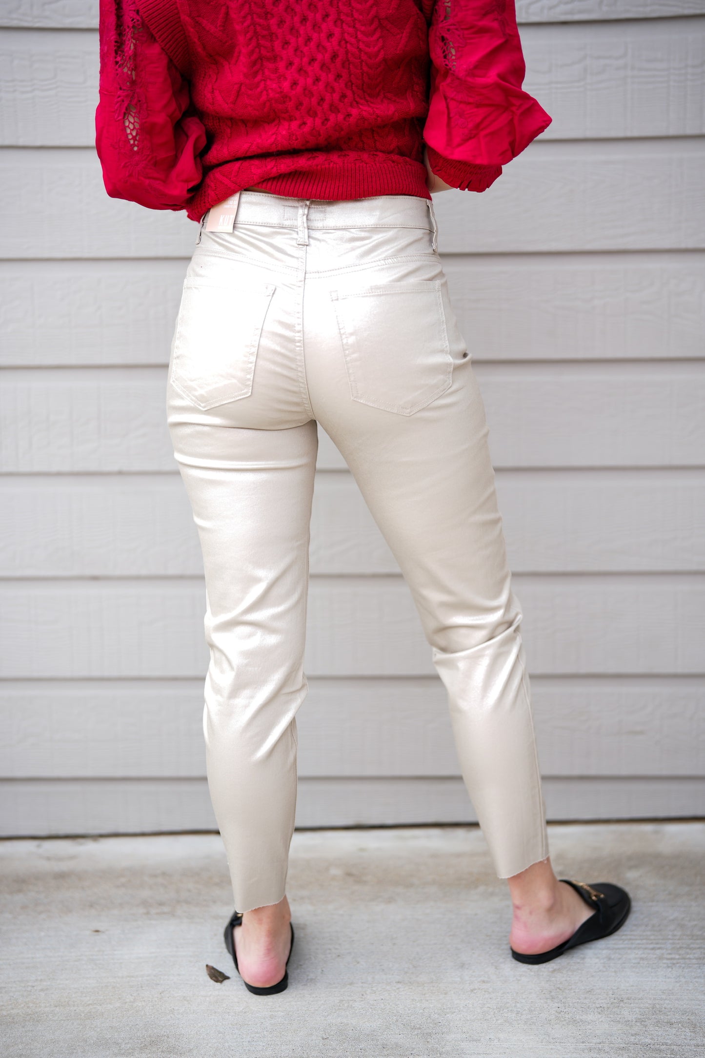 Charlize Coated High Rise Cigarette Leg - Southern Belle Boutique