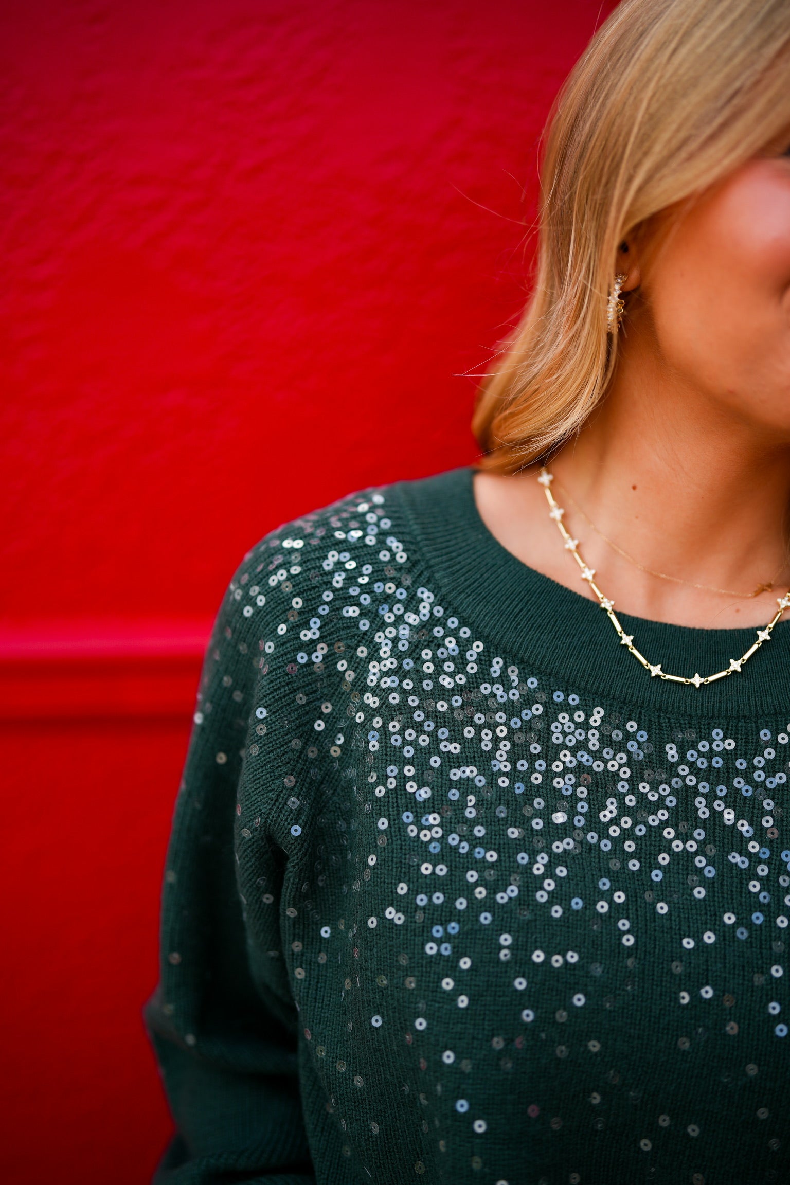 Kathleen Sequin Sweater - Black - Southern Belle Boutique