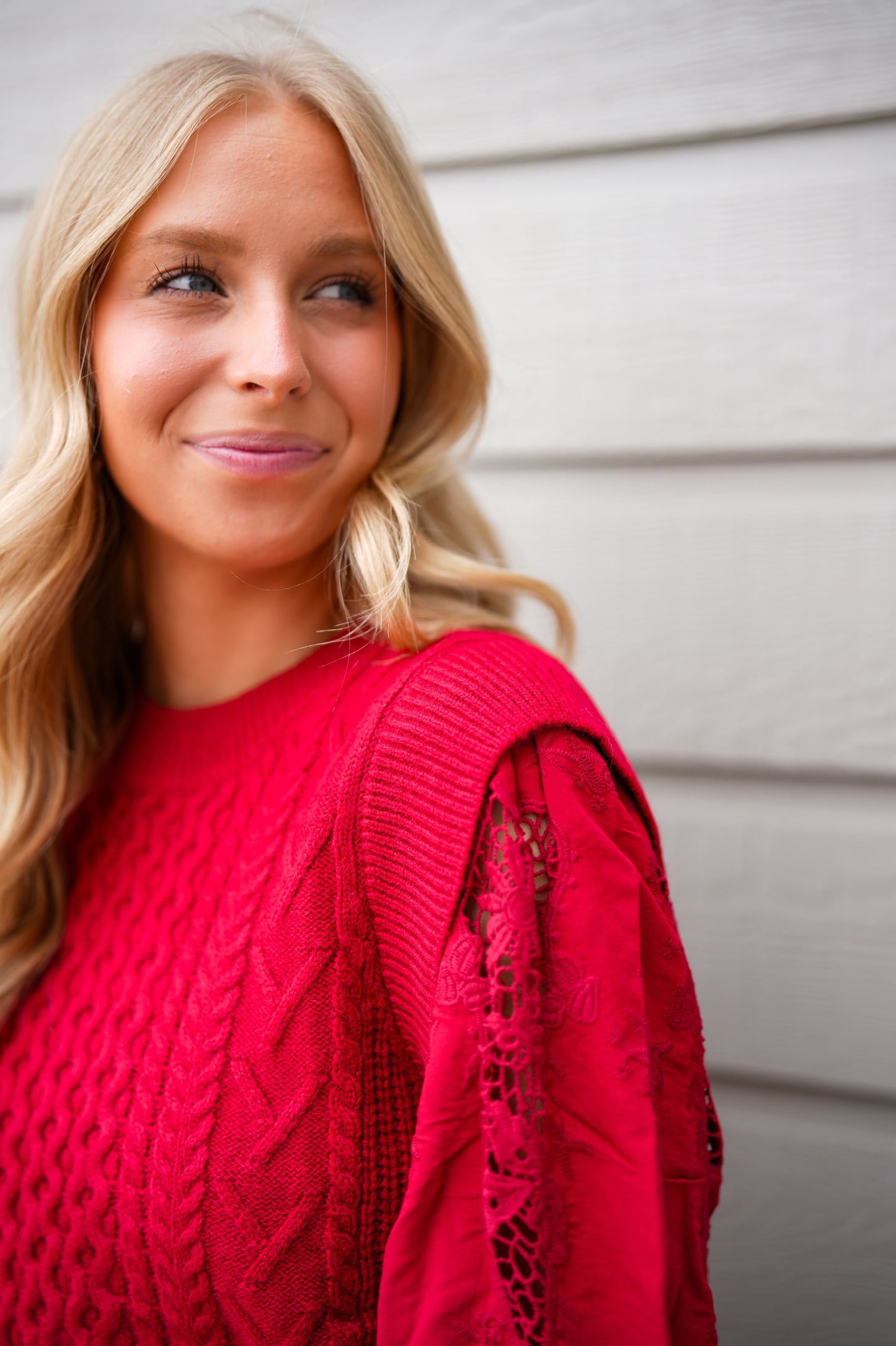 Natasha Embroidered Sweater - Vermilion - Southern Belle Boutique