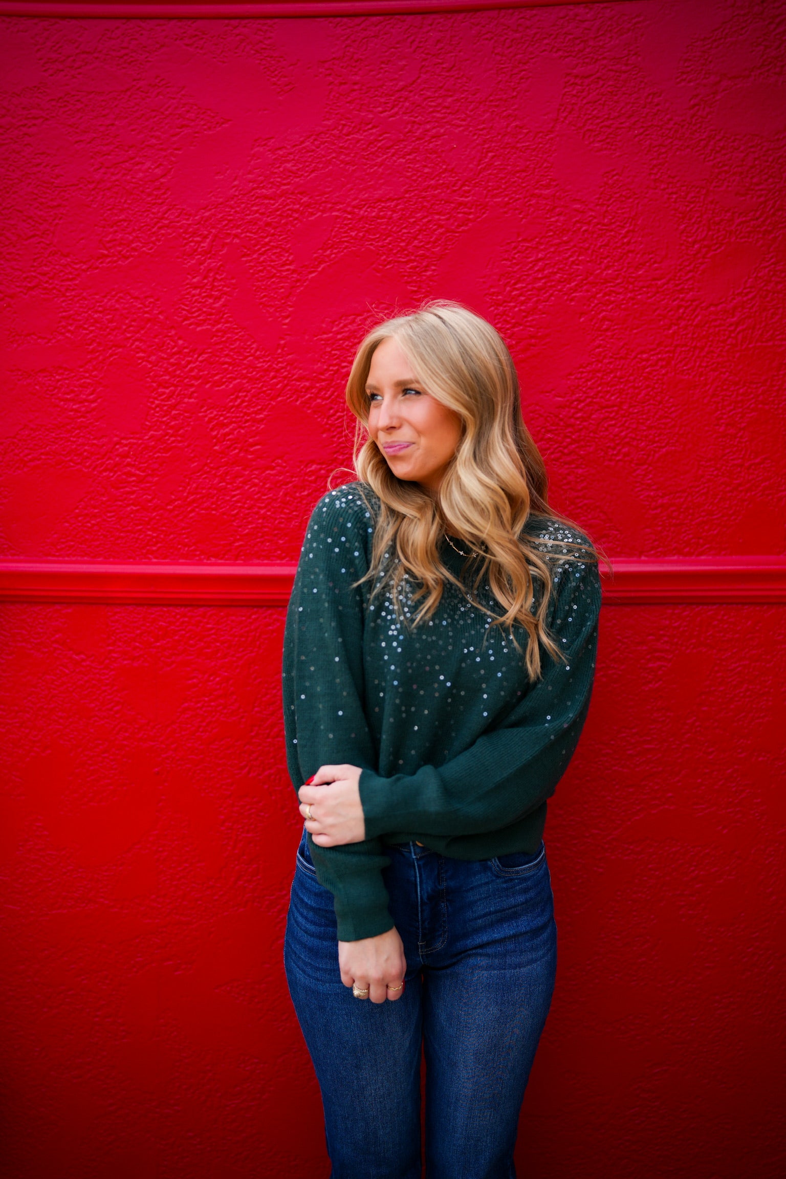 Kathleen Sequin Sweater - Black - Southern Belle Boutique