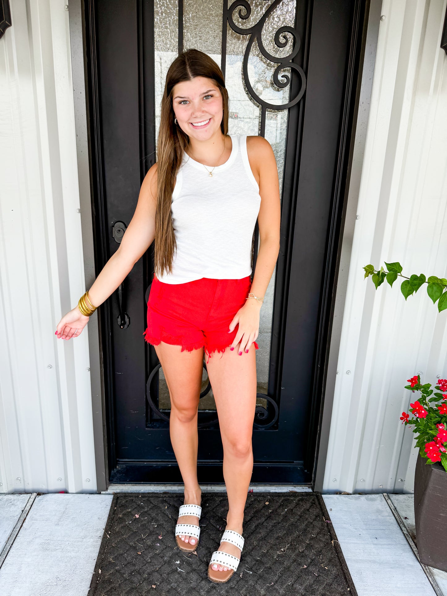 White Racer Back Ribbed Tank - Southern Belle Boutique