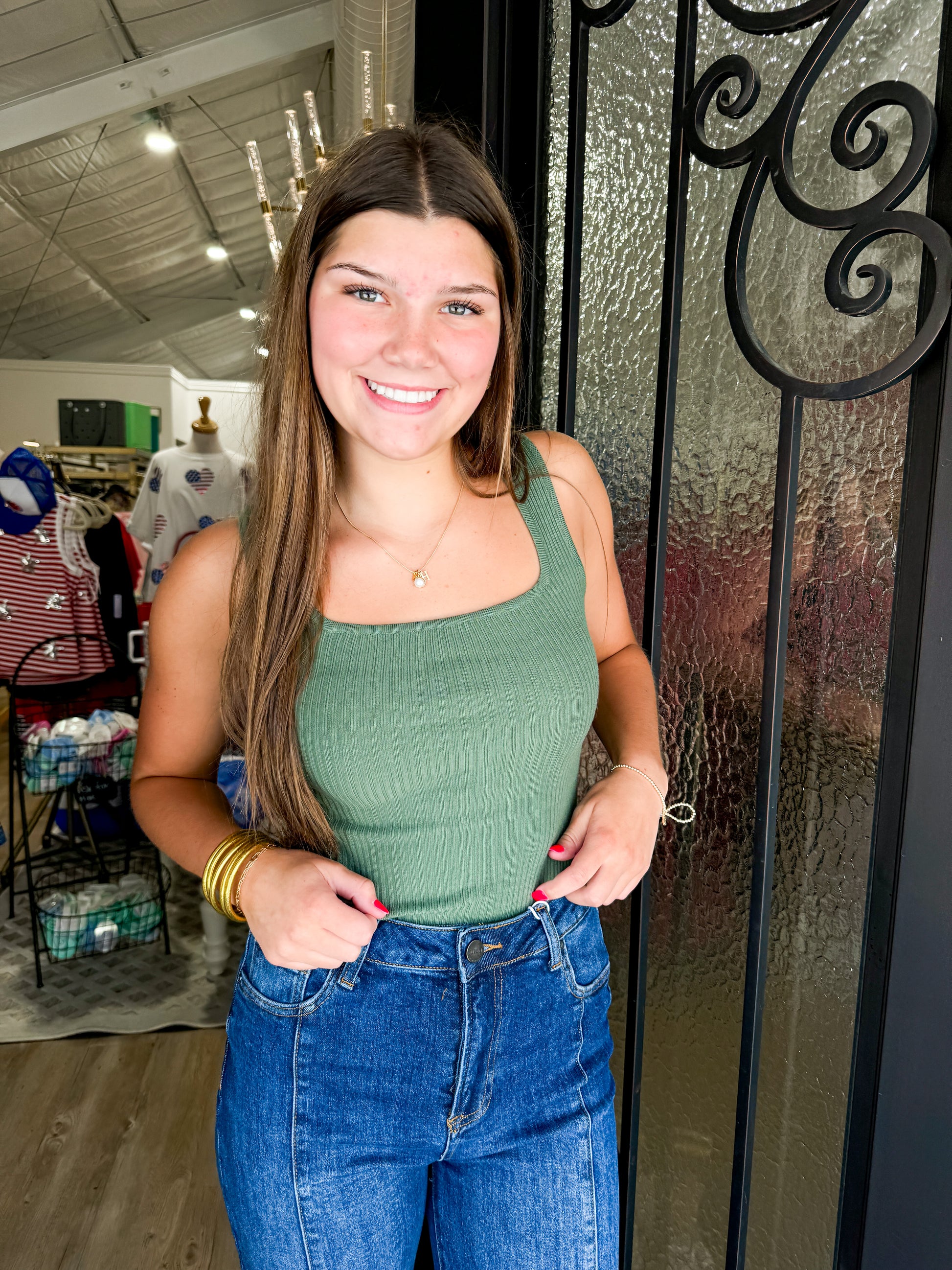 Ribbed Tank Bodysuit - Southern Belle Boutique