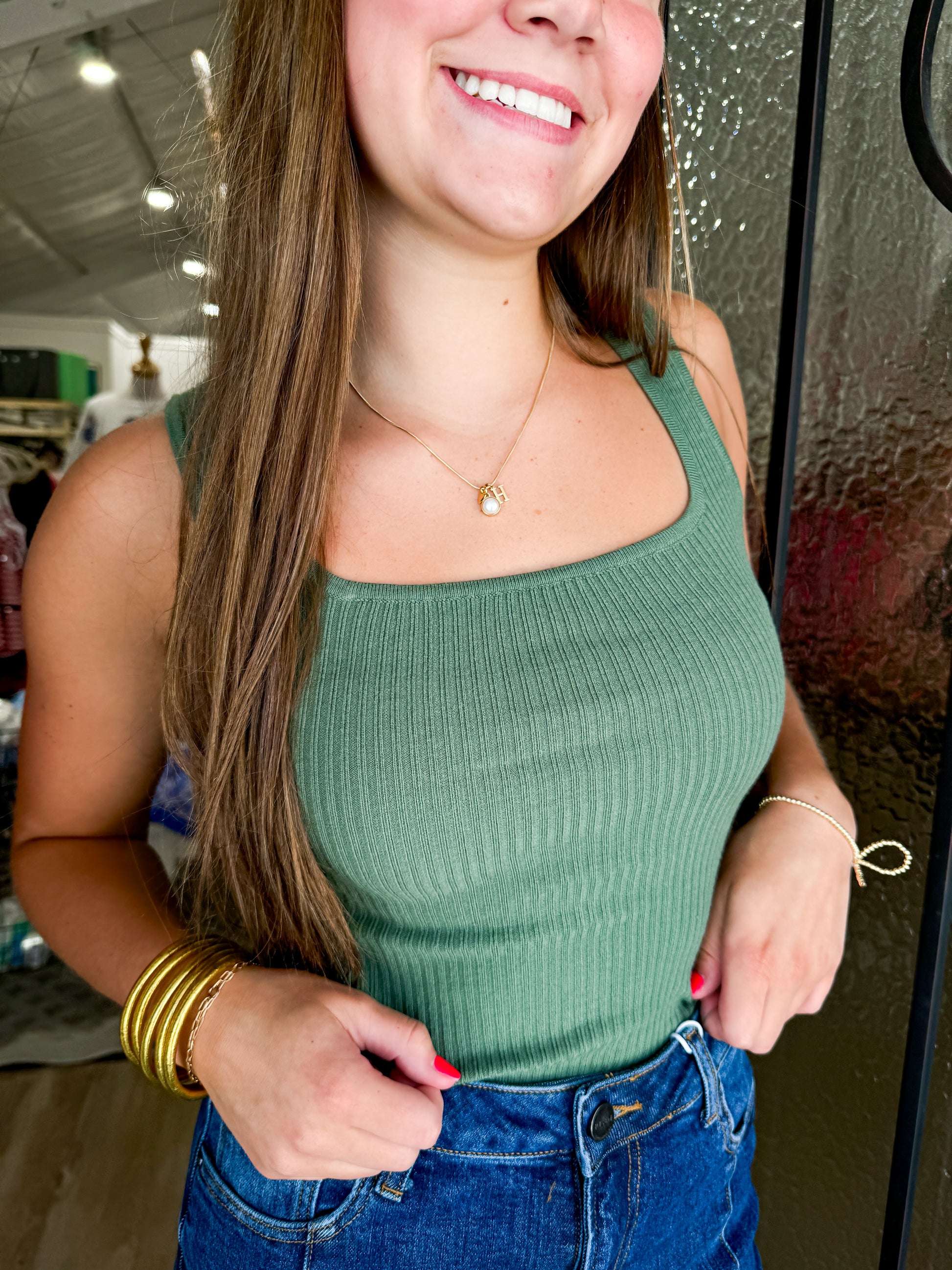 Ribbed Tank Bodysuit - Southern Belle Boutique