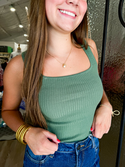 Ribbed Tank Bodysuit - Southern Belle Boutique