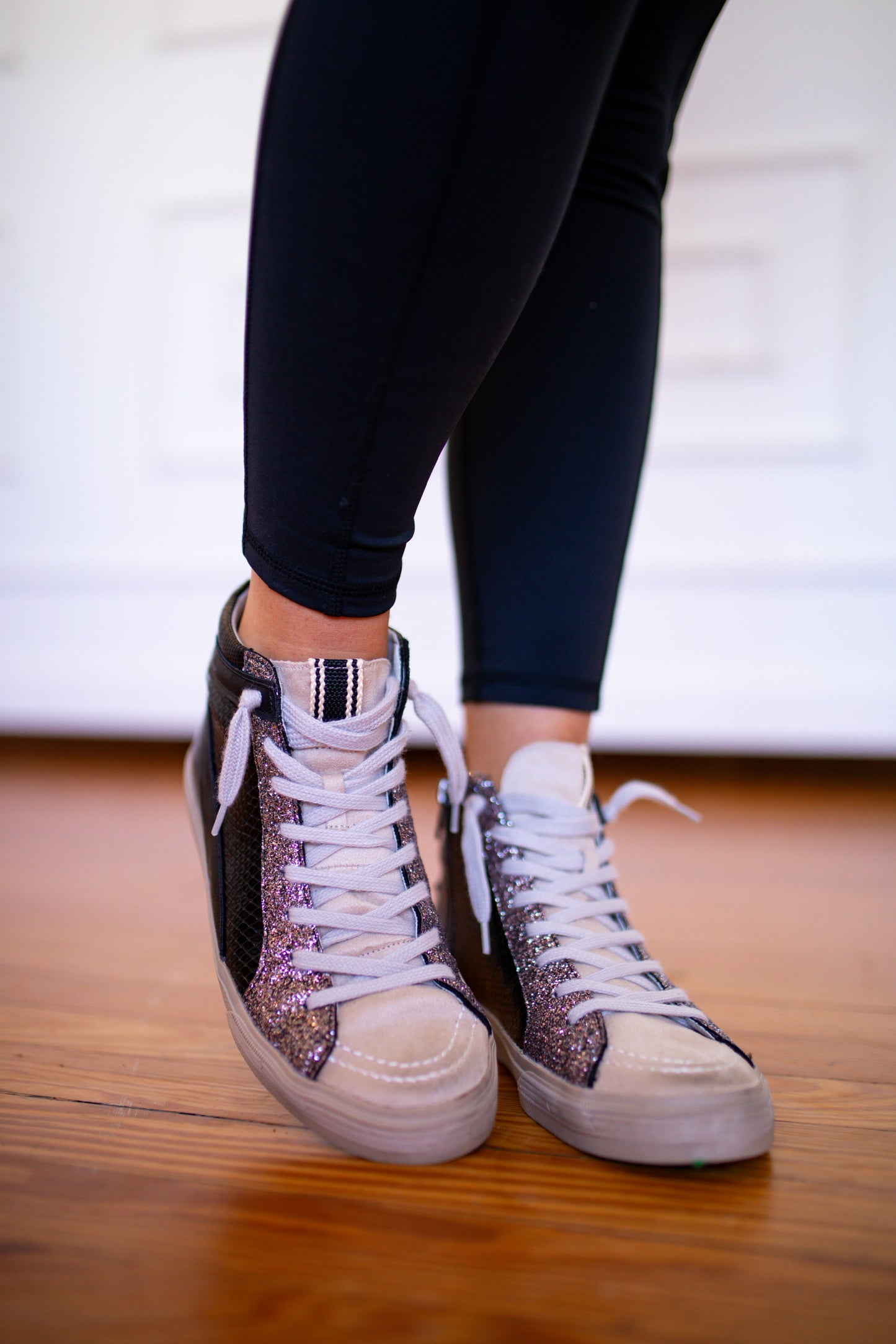 Rooney Black Snake Sneaker - Southern Belle Boutique