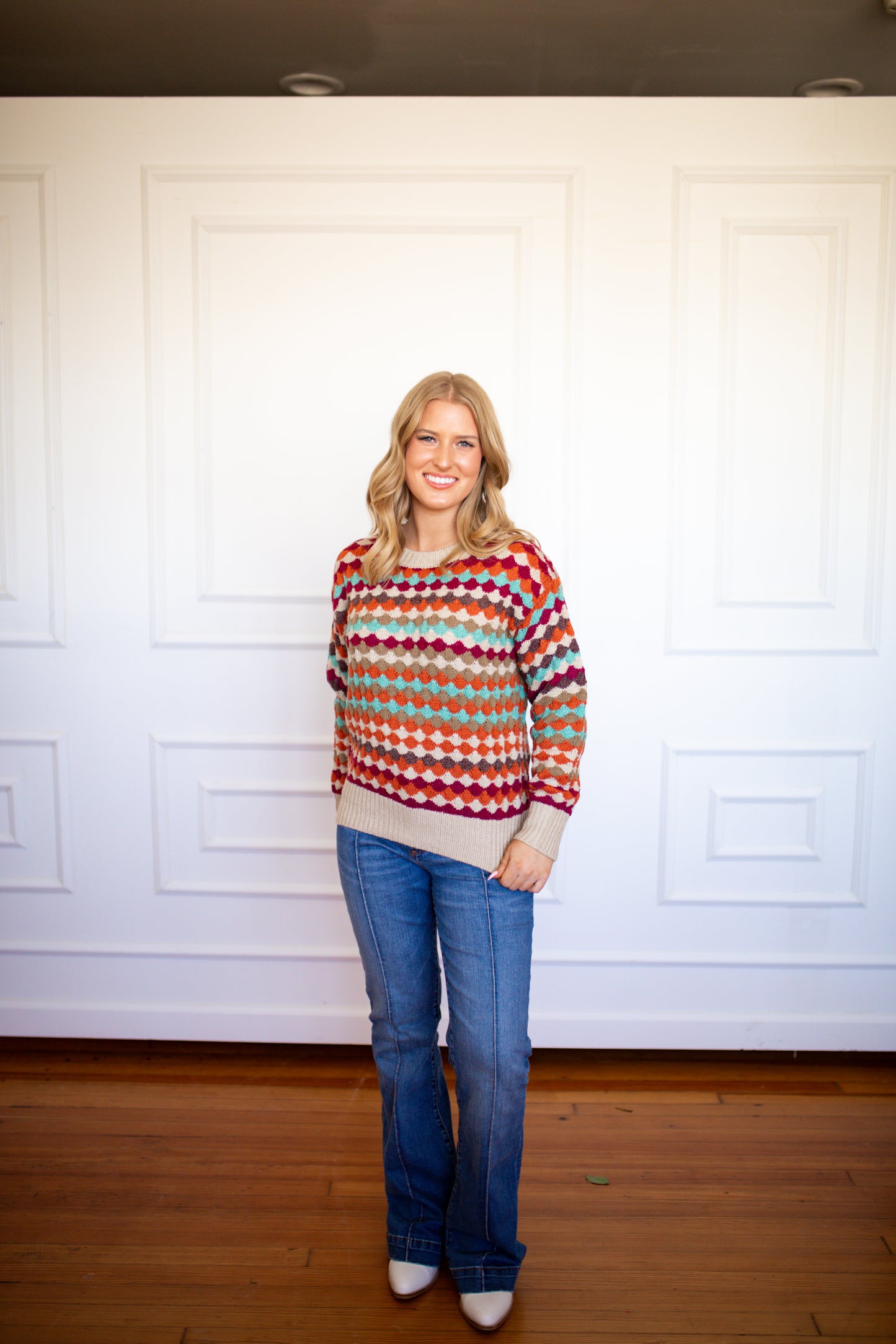 Fabienne Multi Color Sweater - Southern Belle Boutique