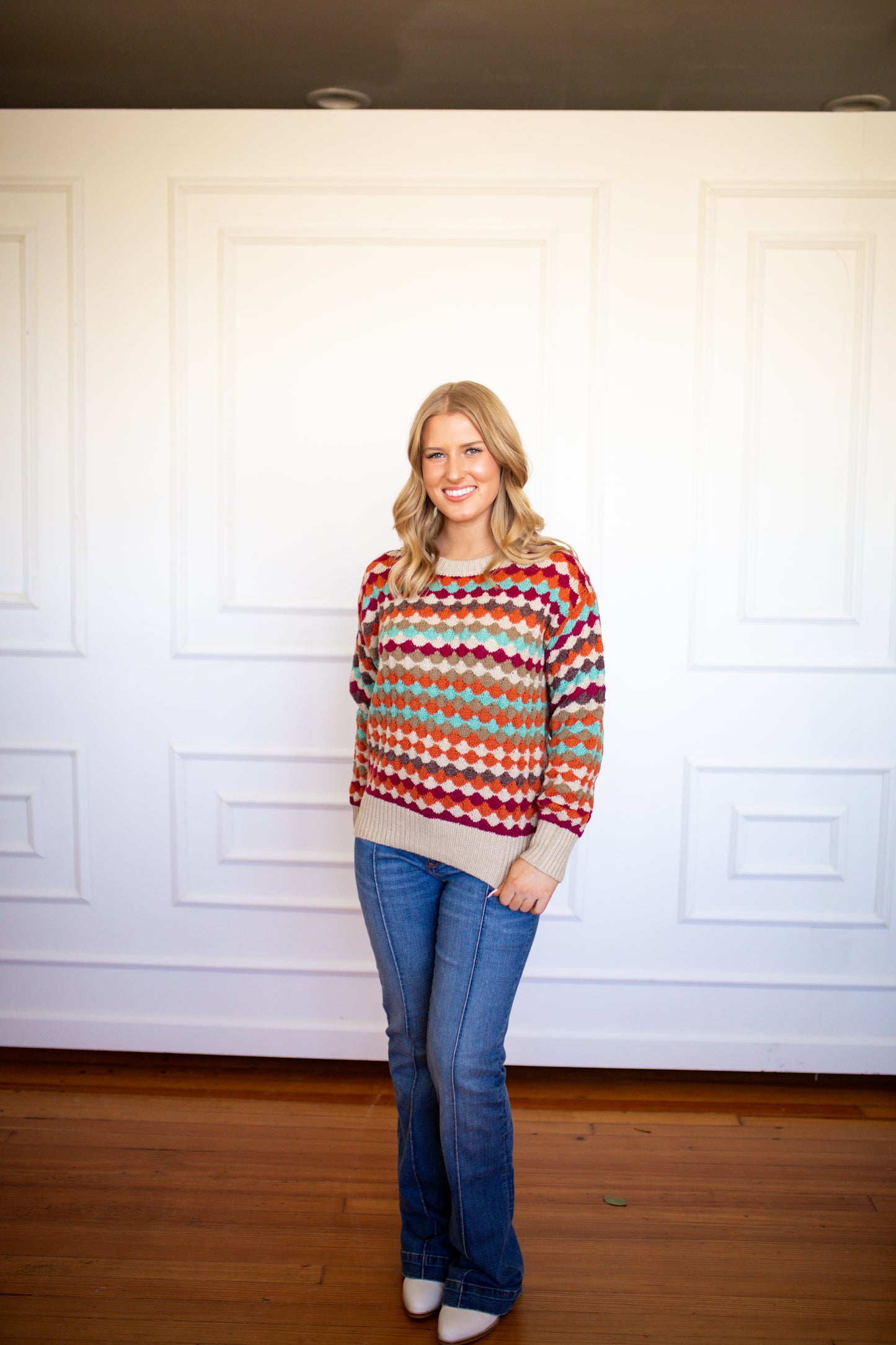 Fabienne Multi Color Sweater - Southern Belle Boutique