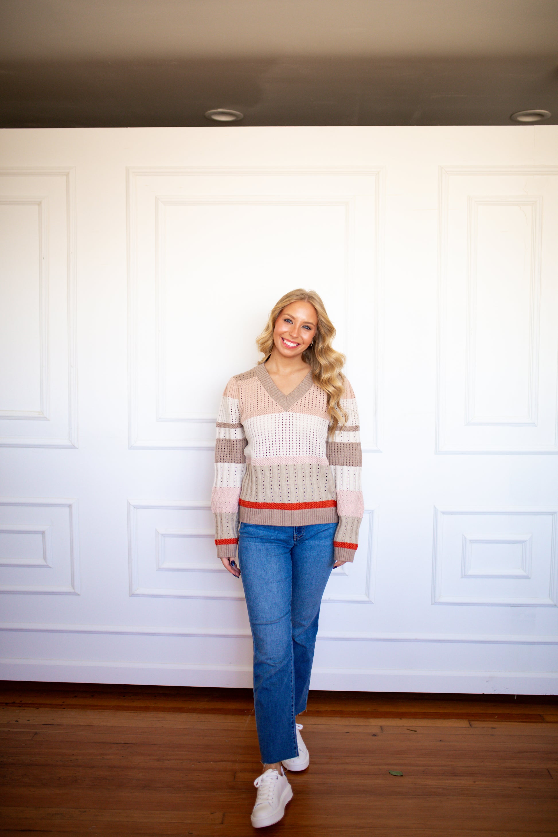 Waverly Textured Stripe Sweater - Birch Multi - Southern Belle Boutique