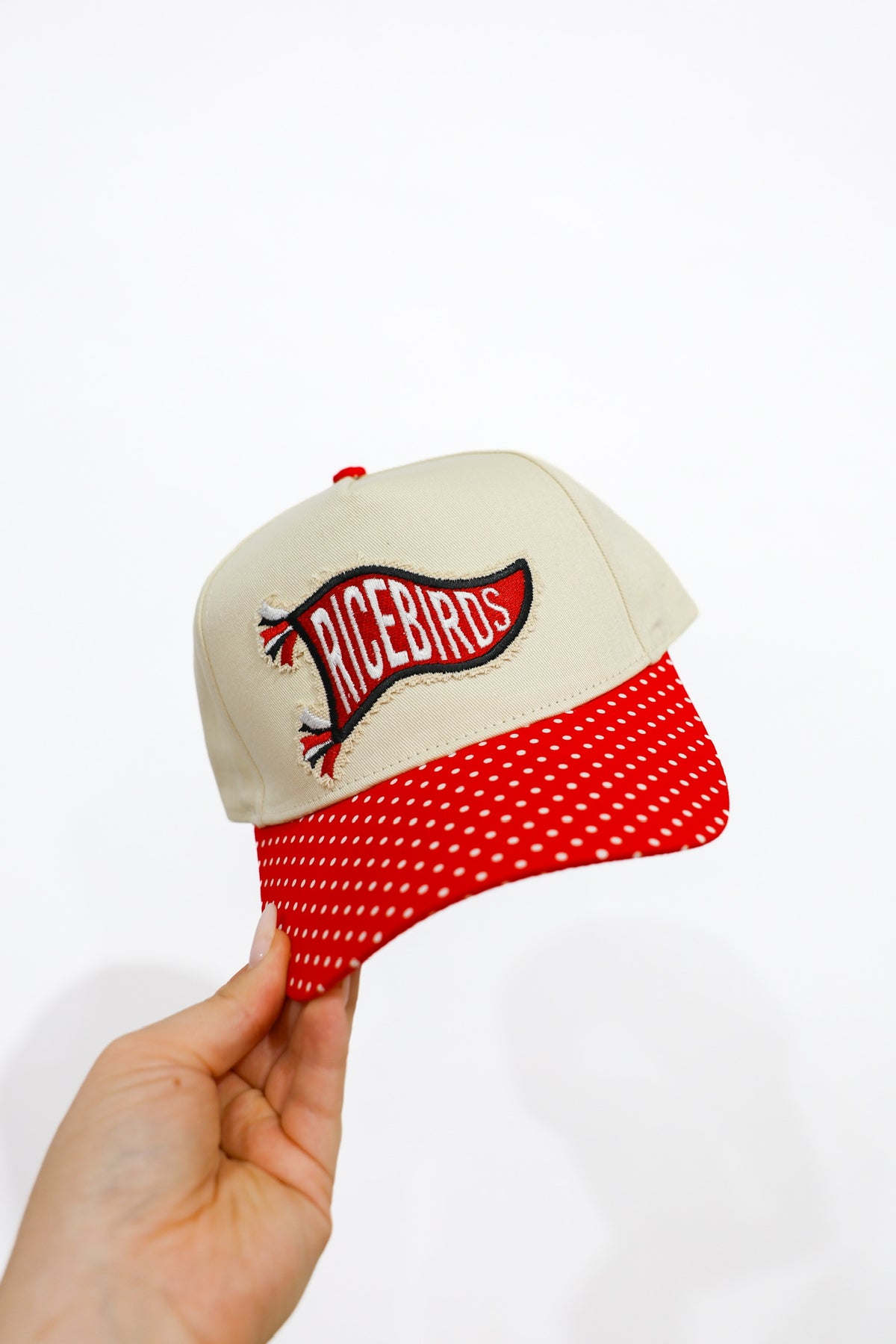 Ricebird Patch Red Polka Dot Trucker Hat - Southern Belle Boutique