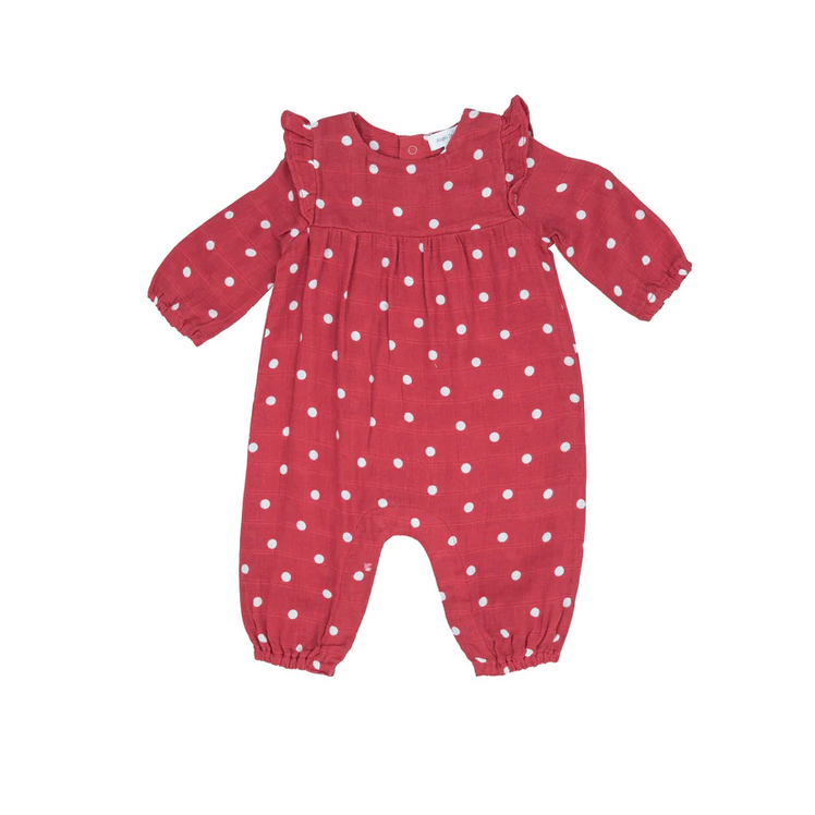 Polka Dot Ruffle Sleeve Romper - Southern Belle Boutique