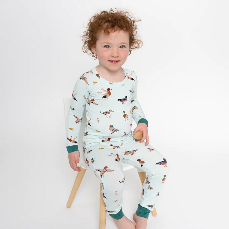 Ducks L/S Loungewear Set Green - Southern Belle Boutique