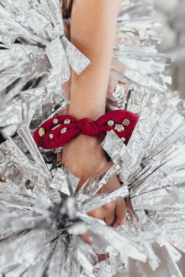 Texas A&M Maroon Logo Bow Scrunchie - Southern Belle Boutique