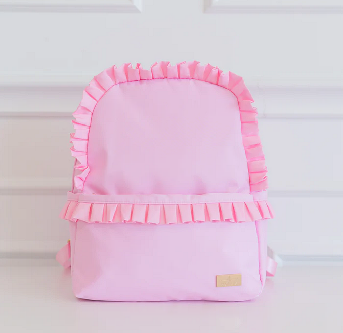 Ruffled Nylon Backpack - Pink