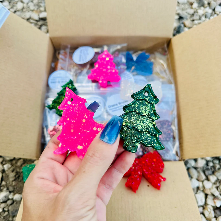 Christmas Mini Tree Car Freshie - Pink