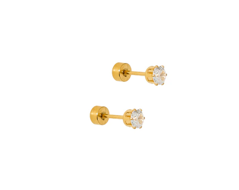 Screwback Stud Earrings - Helen Gold - Southern Belle Boutique
