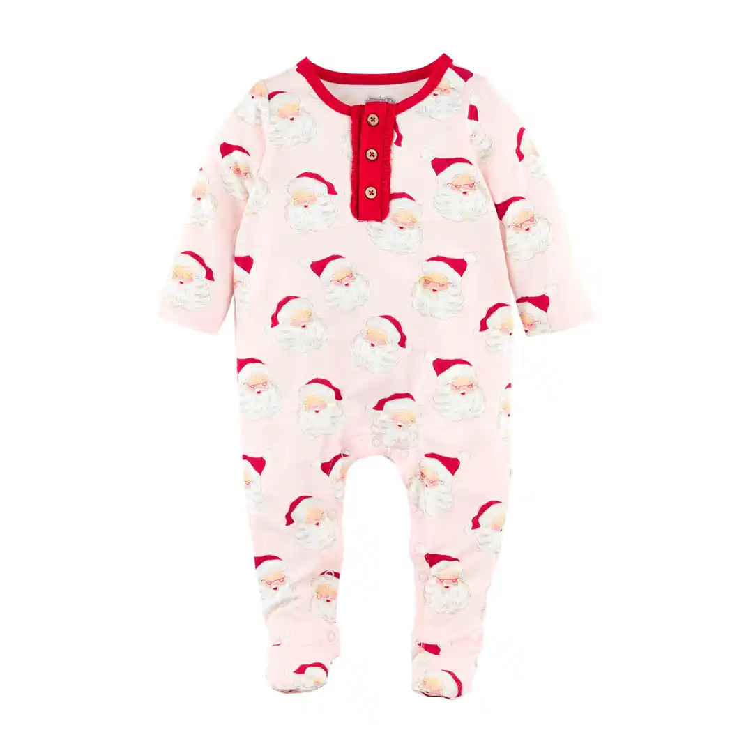 Pink Vintage Santa Baby Sleeper - Southern Belle Boutique